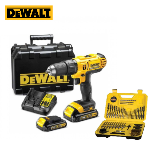 DEWALT DCD776S2A-B5 18V CORDLESS HAMMER DRILL WITH 100PCS CAMBO DRILL BIT SET 3 YEAR WARRANTY