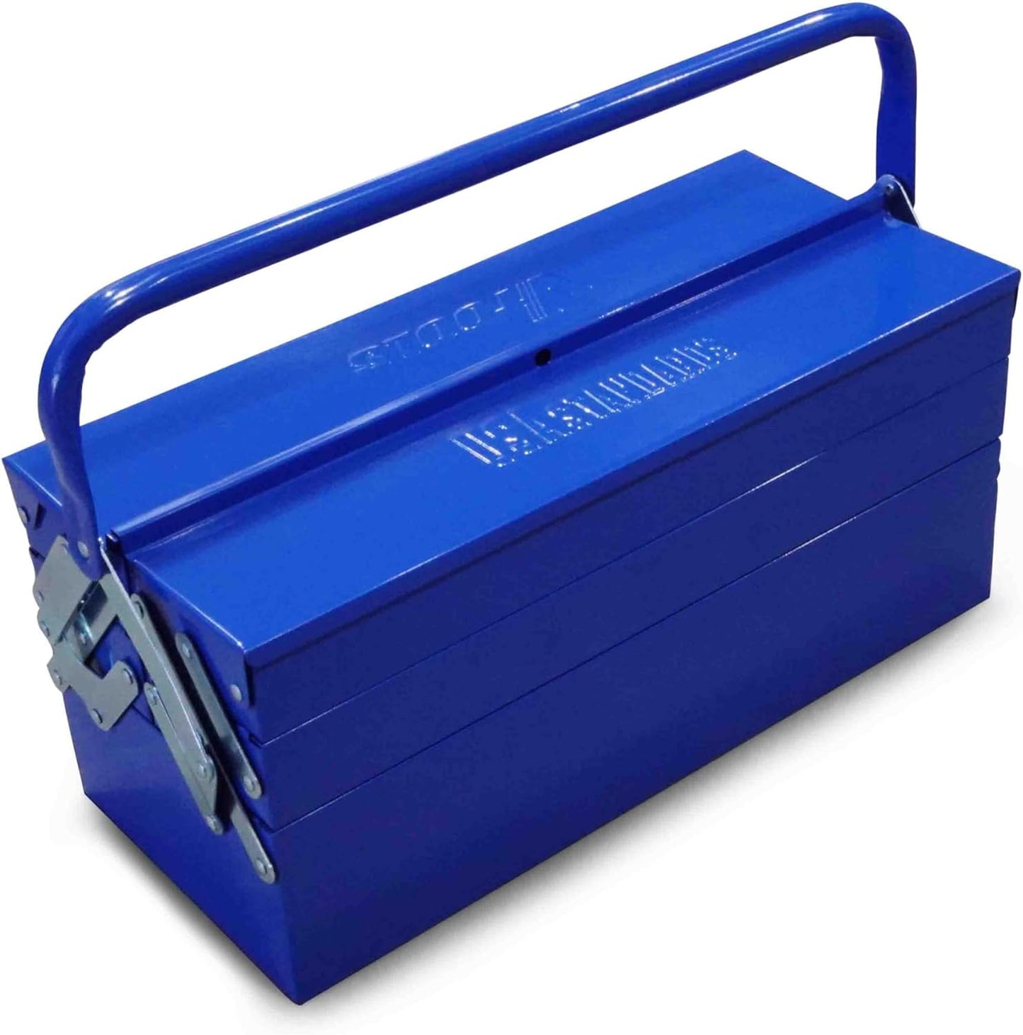VTOOLS 5 Tray Metal Tool Box, 18.5-Inch Tool Organizer with Single Handle, Portable Storage Solution for Tools and Accessories, Blue, VT2272