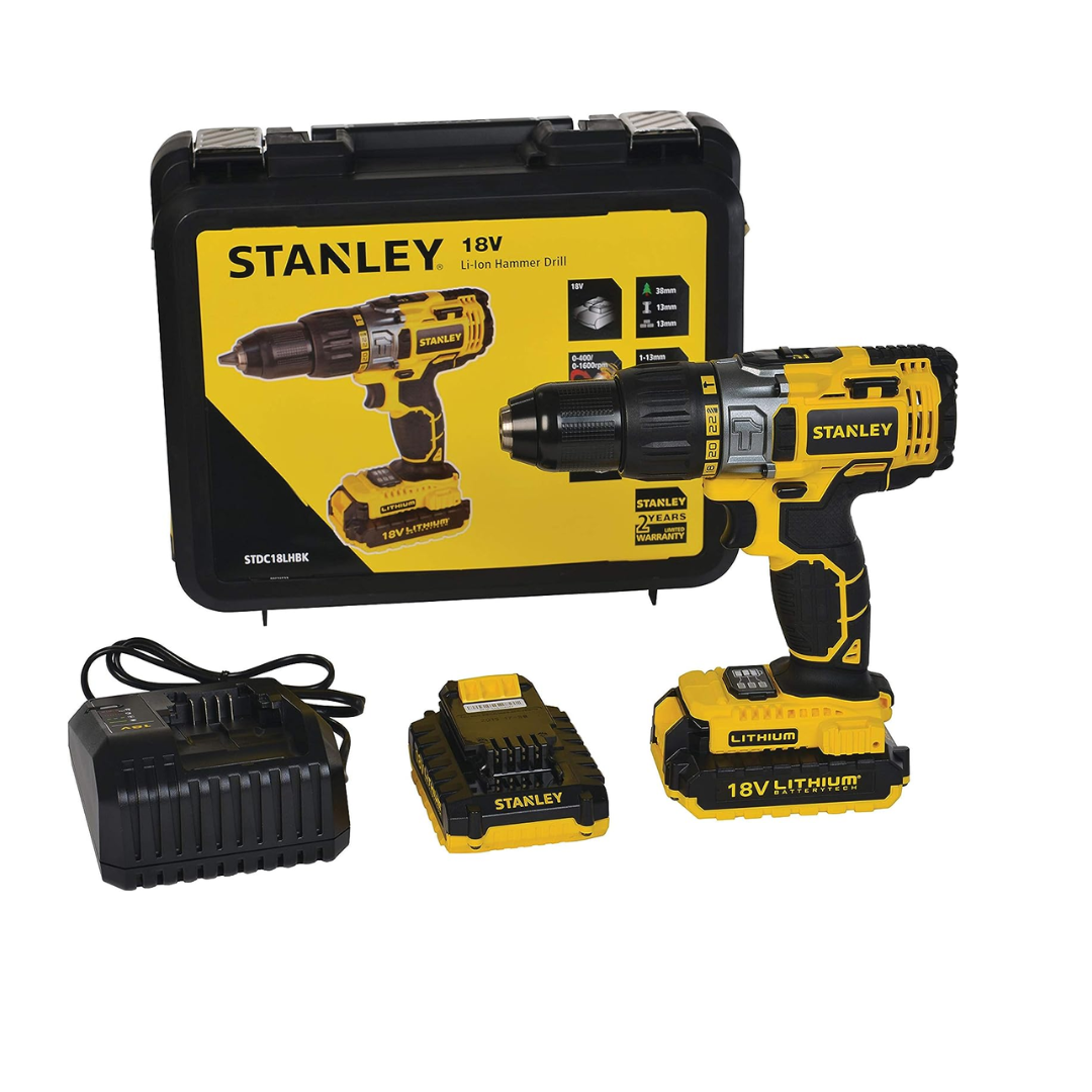 Stanley STDC18LHBK-B5, Cordless 18V Li-Lon Hammer Drill, 2 YEARS WARRANTY