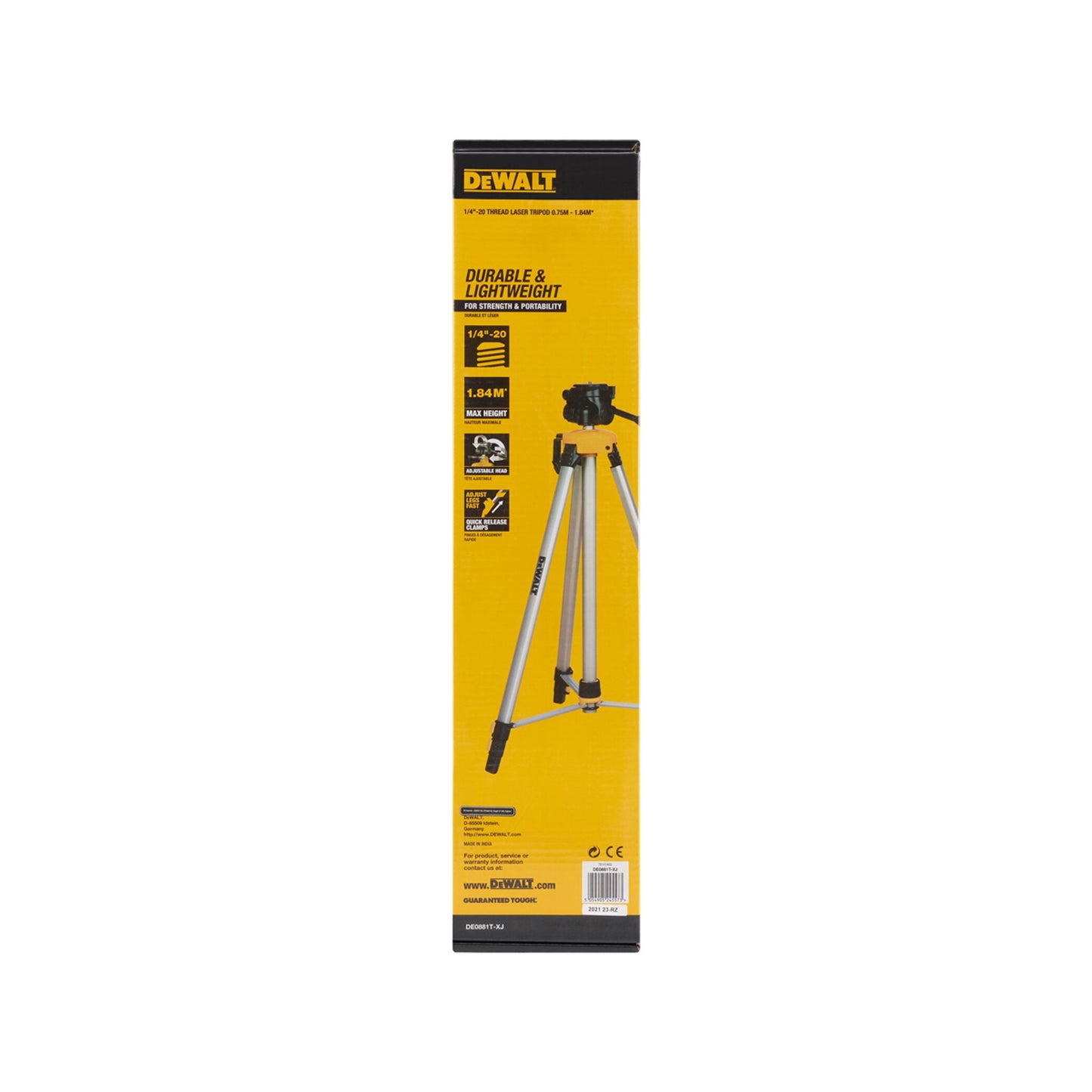 DeWalt DE0881T-XJ Mini Tripod with Telescopic Legs, 1/4"-20, Aluminum