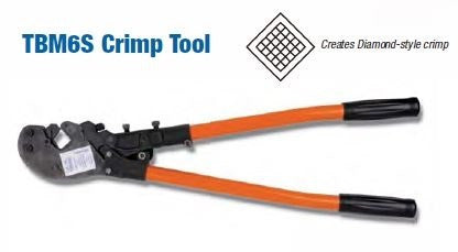 THOMAS & BETTS Ratchet Crimper: 26 in Overall Lg, TBM6S, Manual, Deluxe Cushion Grip