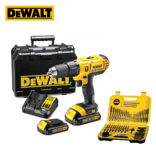 DEWALT DCD776S2A-B5 18V CORDLESS HAMMER DRILL WITH 100PCS CAMBO DRILL BIT SET