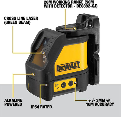 DEWALT DW088CG-XJ CROSS LINE LASER GREEN BEEM