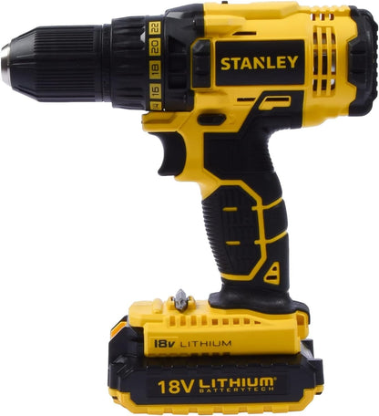 STANLEY Power Tool Cordless 18V 1.5Ah Li-Ion Drill Driver Kit Box SCD20S2K-B5