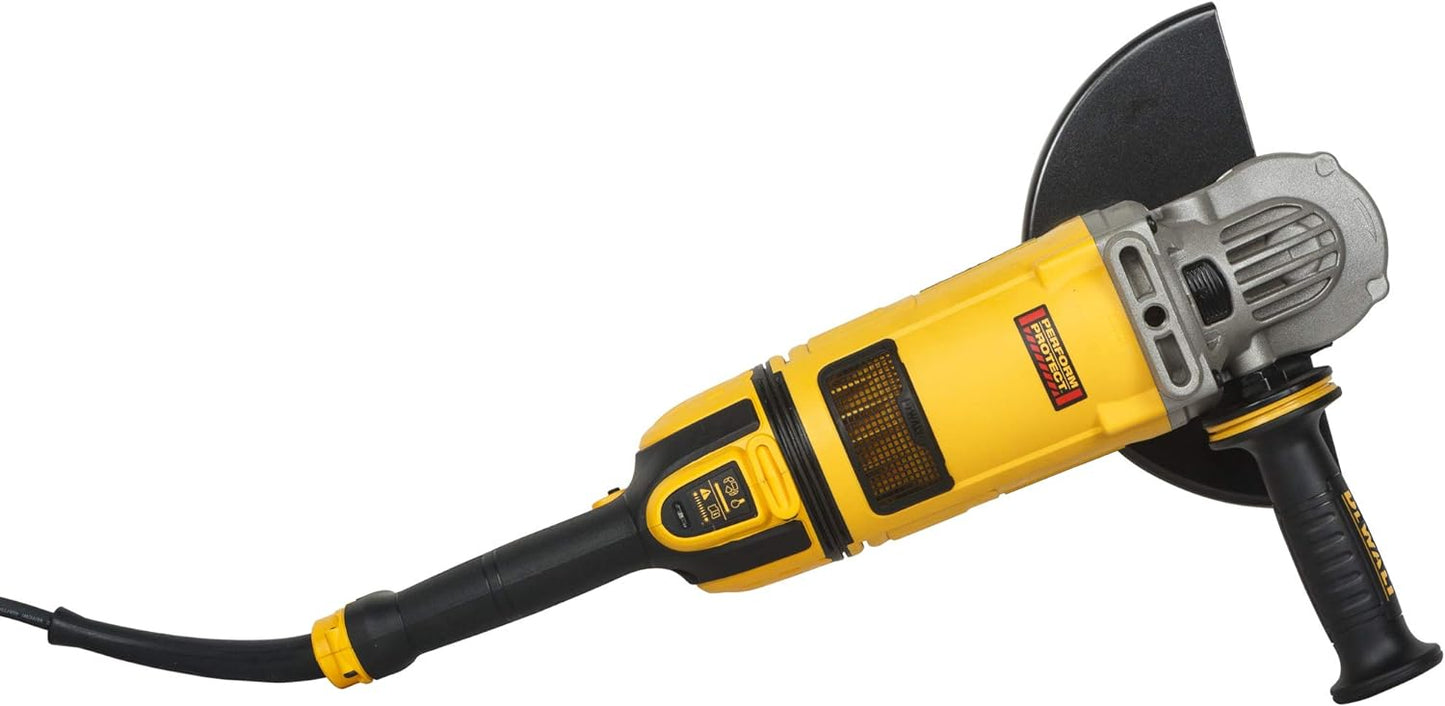 DEWALT DWE4579 2600W 230mm Large Angle Grinder with DES Techology and Innovative Anti Vibration System- Perform and Protect Shield