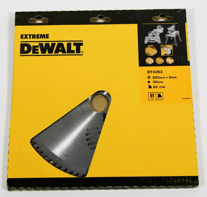 DEWALT DT4353-QZ EXTREME CIRCULAR SAW BLADE 250MM X 30MM X 80T