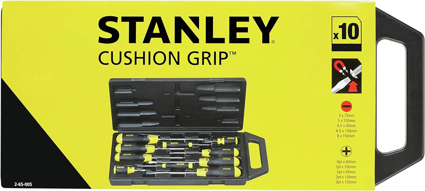 Stanley 2-65-005 Ph"Cushion Grip" Screwdriver, Multi-Colour, Set Of 10 Piece