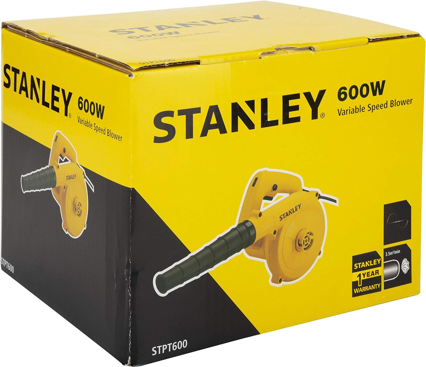 STANLEY STPT600 600W Variable Speed Blower (Yellow and Black)