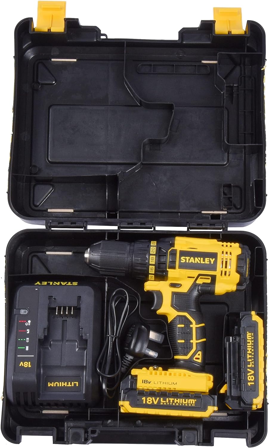 STANLEY Power Tool Cordless 18V 1.5Ah Li-Ion Drill Driver Kit Box SCD20S2K-B5