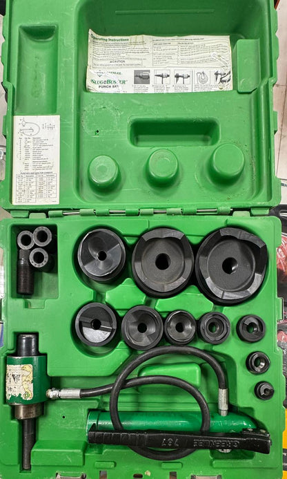 Greenlee 7310SB Ram and Hand Pump Hydraulic Driver Kit with 10 Slug Buster Punches USED