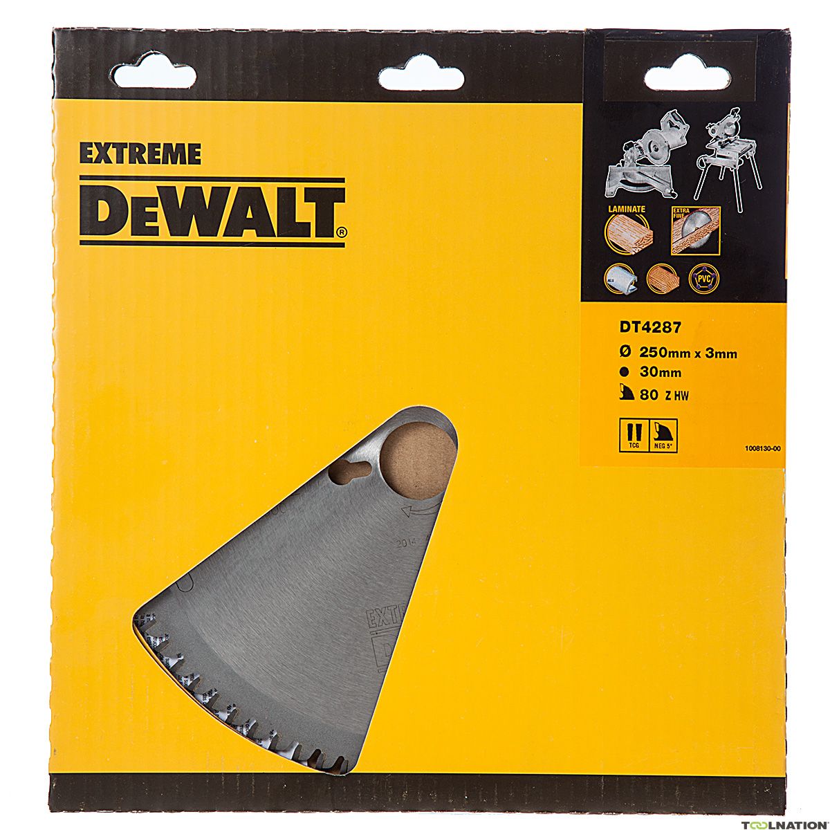 DEWALT DT4287-QZ EXTREME CIRCULAR SAW BLADE 250MM X 30MM X 80T