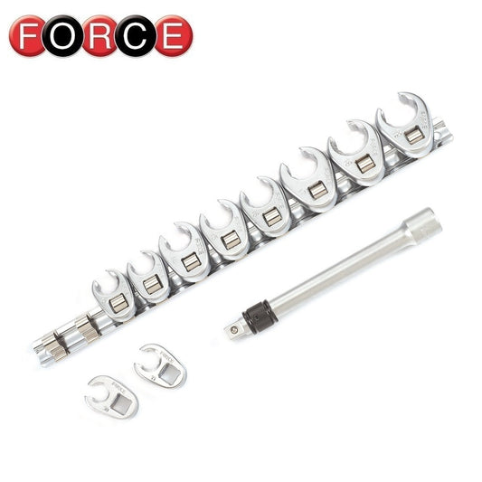 FORCE 51110 CROWFOOT FLARE NUT WRENCH SET 11PC