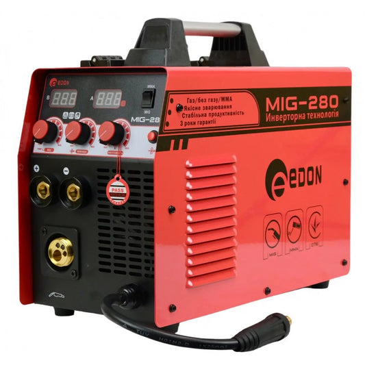 EDON MIG-280 HEAVY DUTY MIG MACHINE FOR MS AND ALUMINUM INCLUDING MIG TORCH 3 MTR  6 Months Warranty